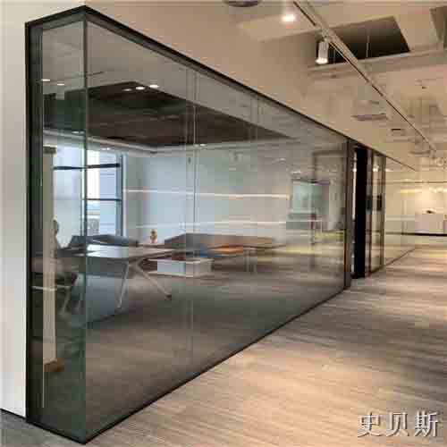 福田双层12mm全景玻璃隔断墙结构图
